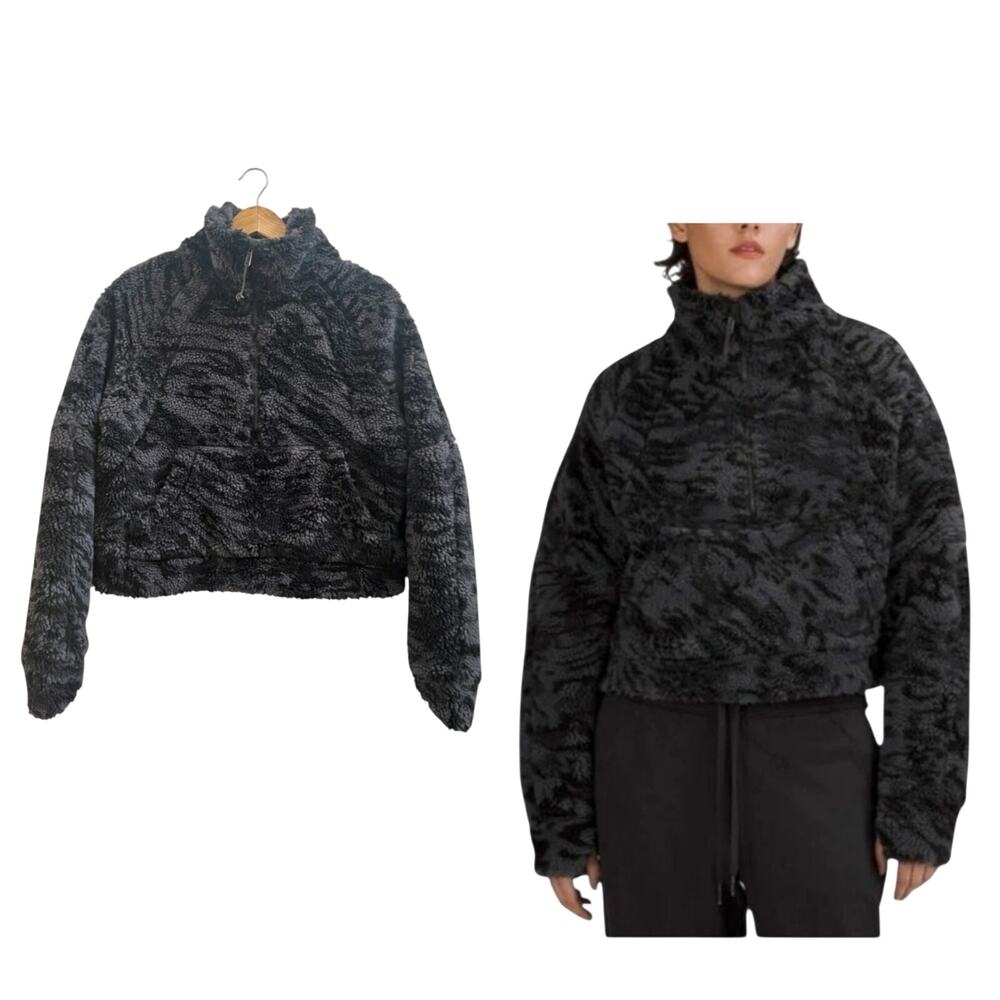 Lululemon Funnel Neck Oversized Fleece Jacket Size XS/S Jaquard W3GDYS